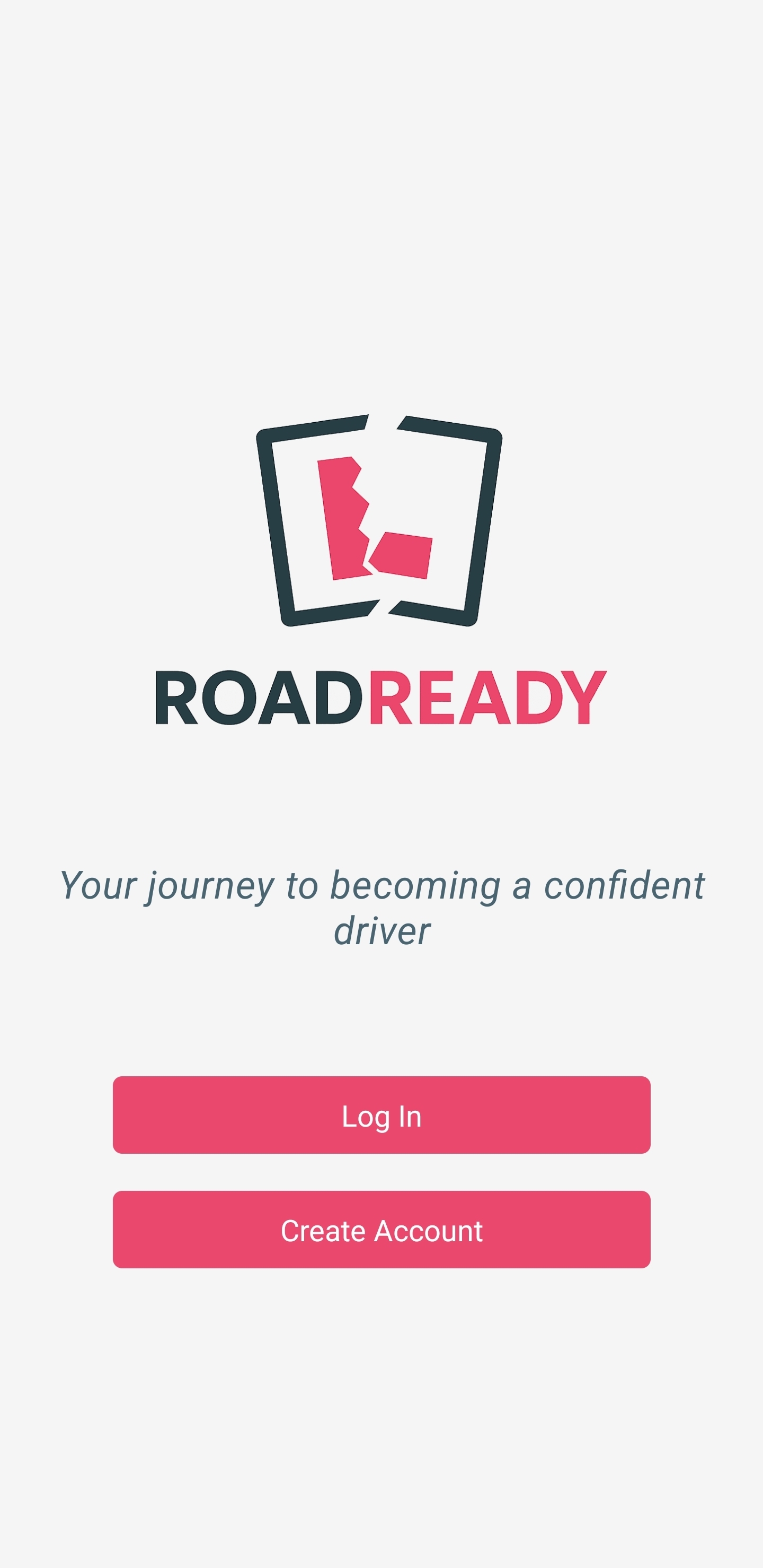 RoadReady app login screen